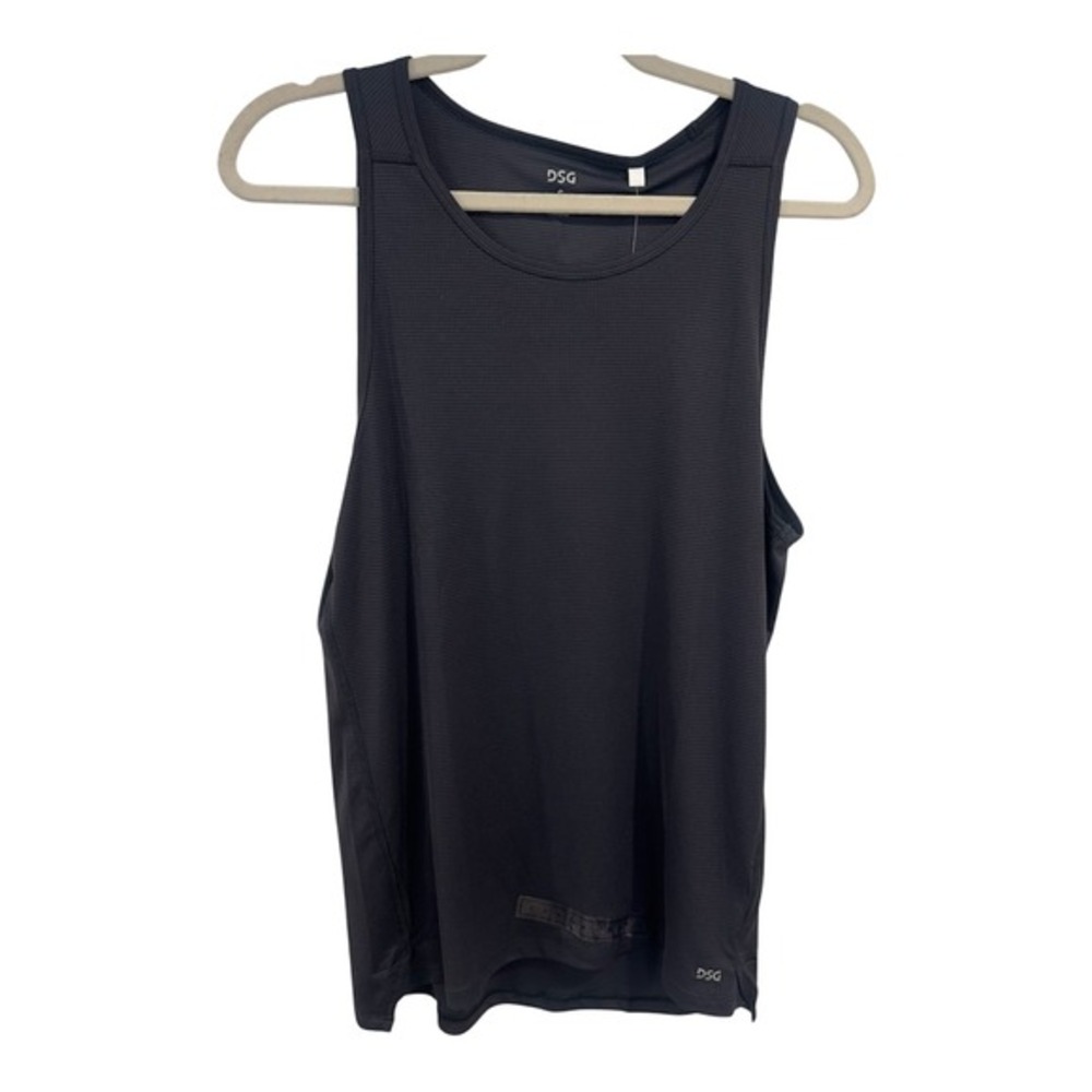 DSG Mens Run Tank Pure Black Moisture Wicking Reflective UV Protection Small NEW